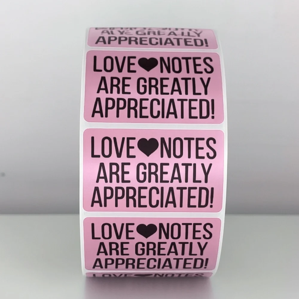 Love Notes Are Appreciated Stickers | Small Business Thank You Labels